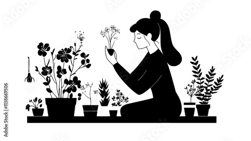 Flowers arranged with biodegradable plant-based wire in sustainable project, Plant Digital Art