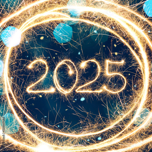 Happy New Year 2025 Square banner.