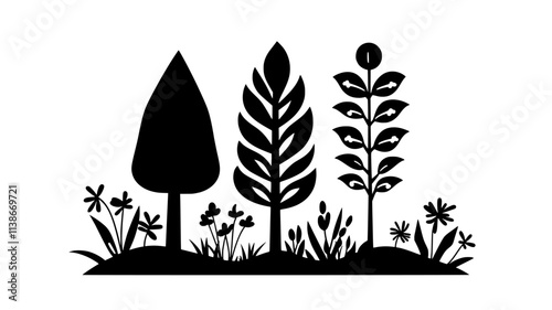 Giant sequoia sapling towering over surrounding plants, Plant Digital Art