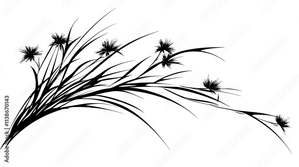 A horizontal Ikebana design with unevenly spaced branches and a single flower in focus, Plant Digital Art A horizontal Ikebana design with unevenly spaced branches and a single flower in focus, Plant Digital Art