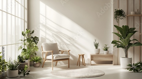 Beautiful Modern Living room Interior with furniture's ,mockup frame , posters, wall -3d Rendering