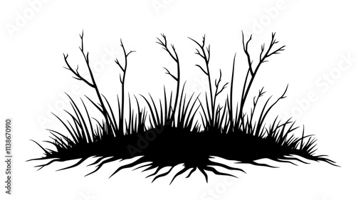 Moss covering the ground in a moist woodland setting, Plant Digital Art