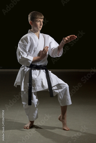 Teenage Male Karate Black Belt photo