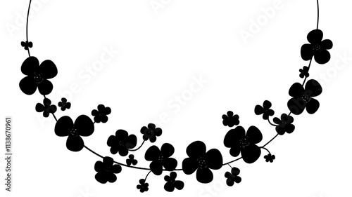 Necklace composed of small flowers tied into a continuous compact chain, Plant Digital Art