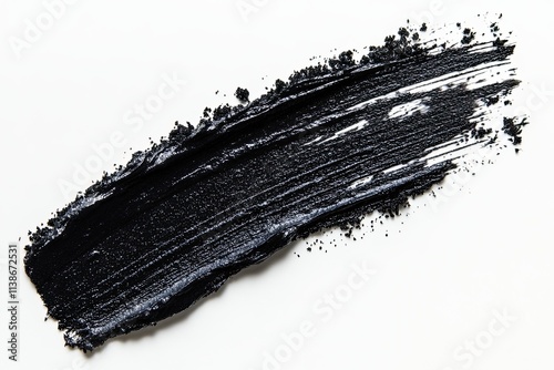 Strokes of black mascara isolated on white background.