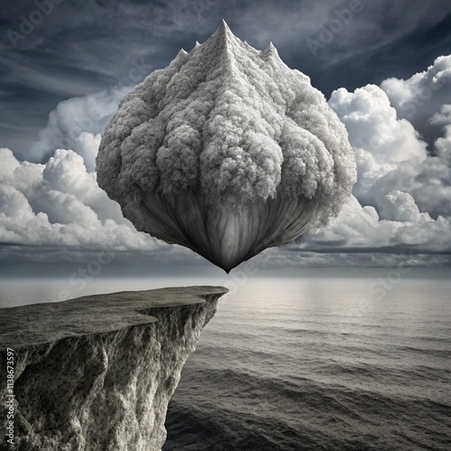 stones clouds water