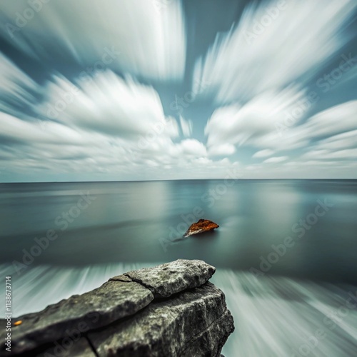 stones clouds water