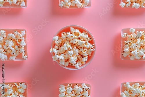 Rumah Salty Popcorn, tampilan atas. Flat lay, overhead, dari atas.  photo