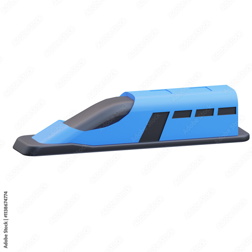 PNG 3D high-speed train icon isolated on a white background PNG 3D high-speed train icon isolated on a white background