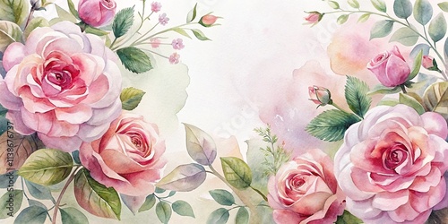 pink watercolor FLORAL background 