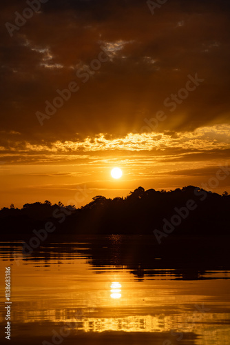 sunset over the river