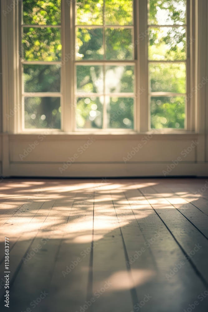 Sunlight streaming through a window onto a wooden floor. Sunlight streaming through a window onto a wooden floor.