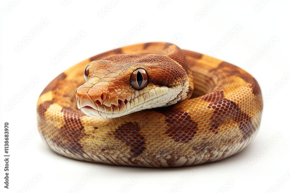 Stunning orange and brown snake coiled. Stunning orange and brown snake coiled.