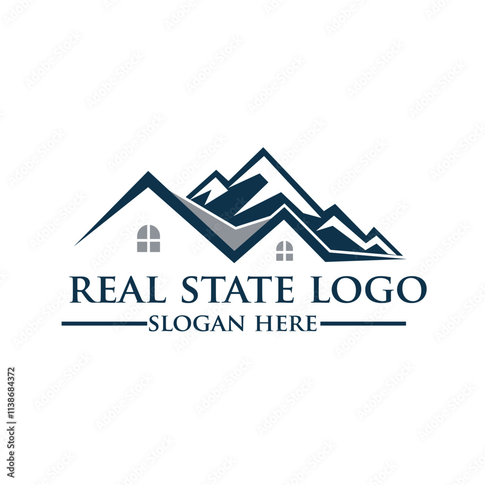 Real Estate Logo Design -, Mountain House Vector Icon Real Estate Logo Design -, Mountain House Vector Icon