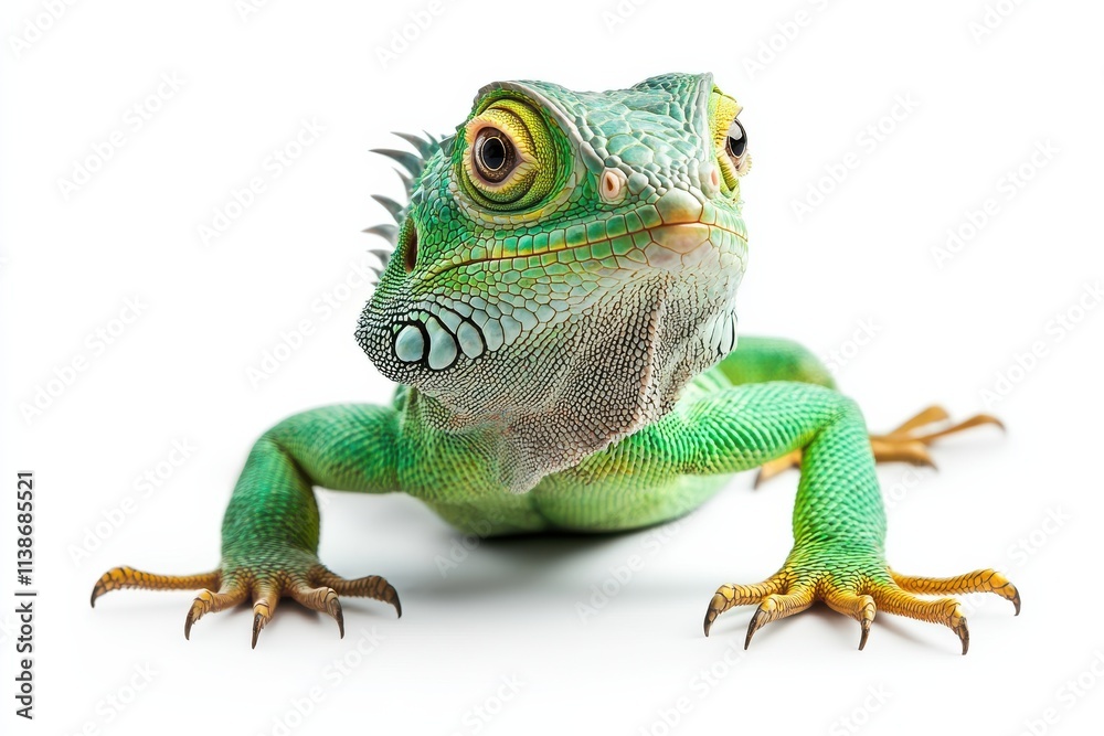 Vibrant Green Iguana Close-Up Vibrant Green Iguana Close-Up