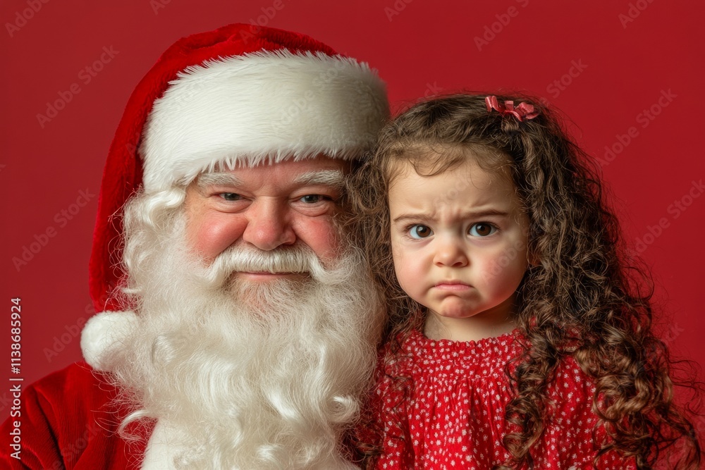 Happy noel, stunning baby girl! copyspace. Isolated white baby girl in gift giver’s lap on red background. Red santa photo. Santa lap photo decor. Christmas cute portrait. Kid on red backgr. Happy noel, stunning baby girl! copyspace. Isolated white baby girl in gift giver’s lap on red background. Red santa photo. Santa lap photo decor. Christmas cute portrait. Kid on red backgr.