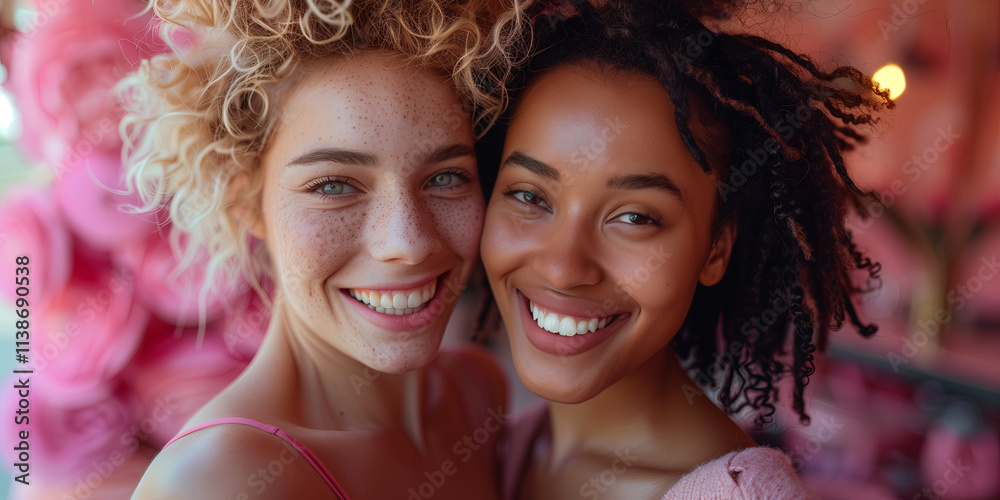 Obraz premium Portrait of free lifestyle of young people of bisexual and LGBT community