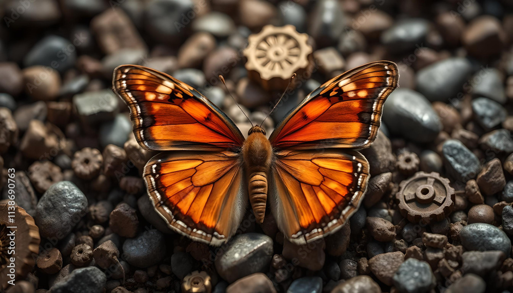 Fototapeta premium butterfly on the ground