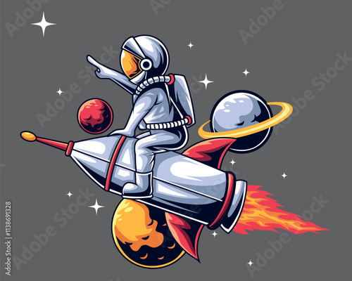 Space tour vector illustration