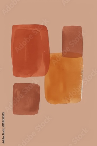 PANTONE 17-1230 Mocha Mousse Nordic Abstract Minimalist Art