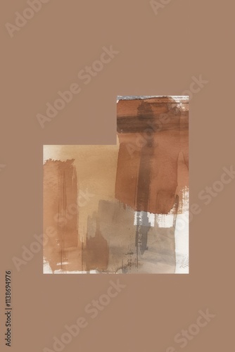 PANTONE 17-1230 Mocha Mousse Nordic Abstract Minimalist Art