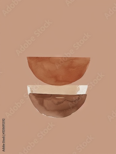 PANTONE 17-1230 Mocha Mousse Nordic Abstract Minimalist Art