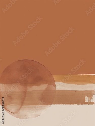 PANTONE 17-1230 Mocha Mousse Nordic Abstract Minimalist Art