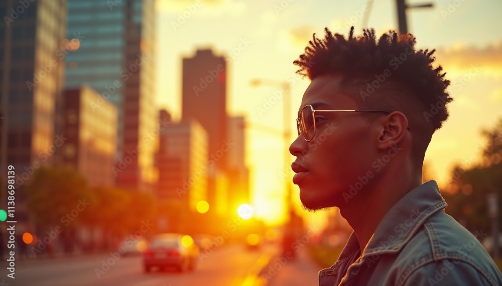 A thoughtful individual stands in a city during a mesmerizing sunset, showcasing their determination and confidence amid the urban environment. The sun rays enhance the scene with warm tones.
A thoughtful individual stands in a city during a mesmerizing sunset, showcasing their determination and confidence amid the urban environment. The sun rays enhance the scene with warm tones.