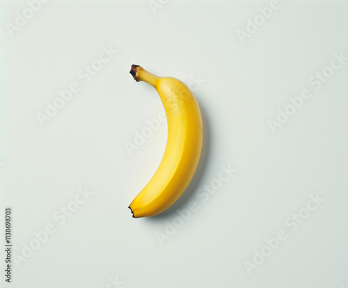 Yellow banana on plain isolated background  
