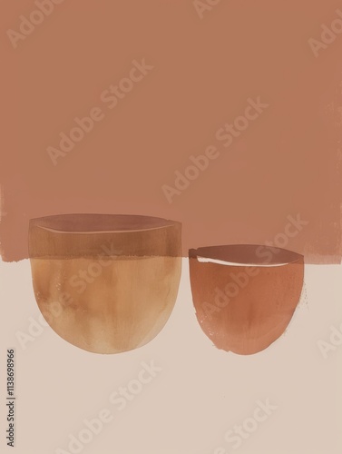PANTONE 17-1230 Mocha Mousse Nordic Abstract Minimalist Art