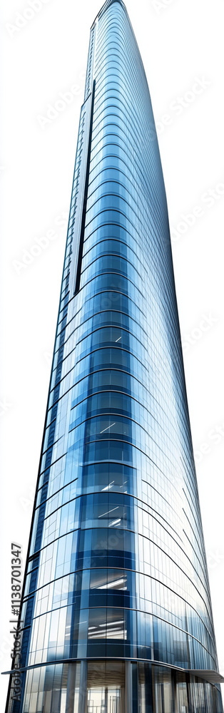 Obraz premium Modern office, skyscraper. On a white isolated background in full length.