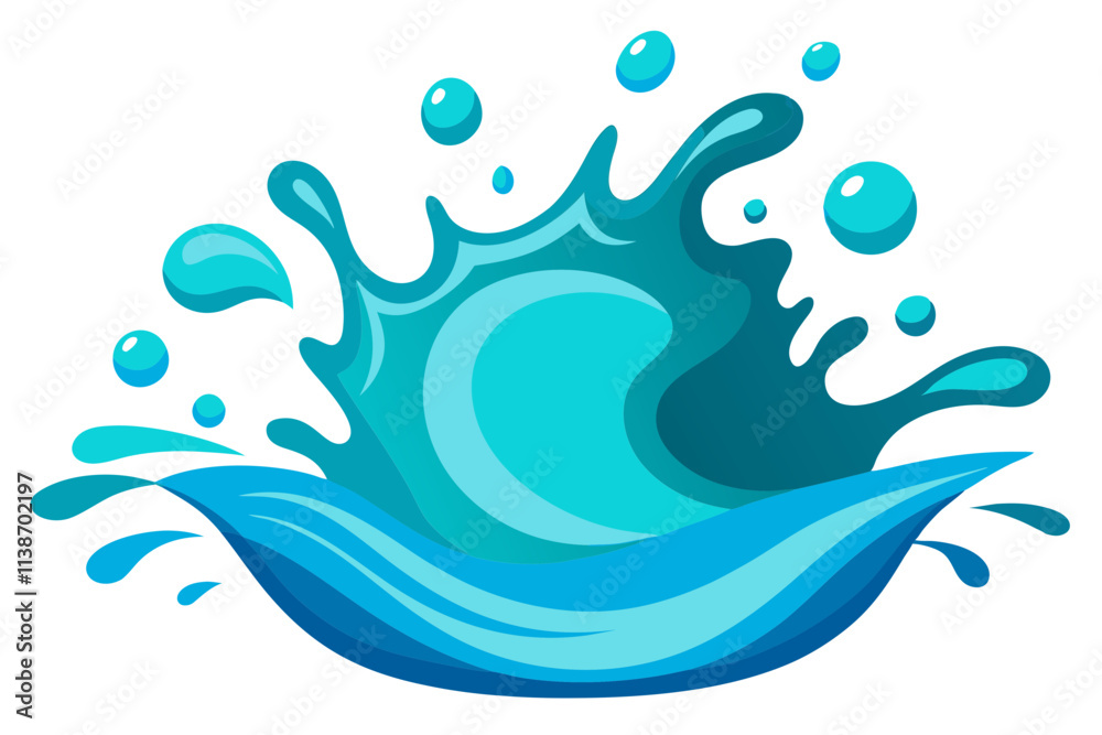 Minimalist Water Splash in Line Drawing Vector Artwork Minimalist Water Splash in Line Drawing Vector Artwork