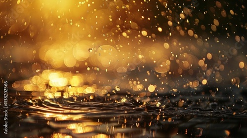 Wallpaper Mural Golden water droplets illuminated by sunlight Torontodigital.ca