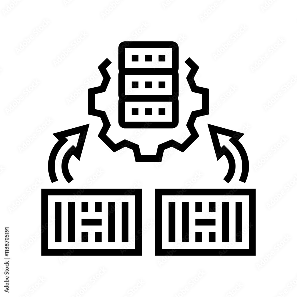 Obraz premium container orchestration data center line icon vector. container orchestration data center sign. isolated contour symbol black illustration