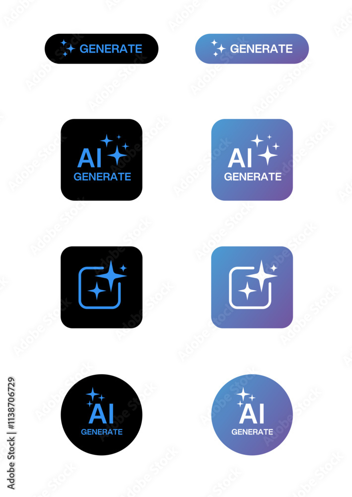 AI icon set: Representation of artificial intelligence and machine learning concepts, featuring command prompts, idea generation, and AI chat elements. Ideal for UI/UX design. Vector illustration. AI icon set: Representation of artificial intelligence and machine learning concepts, featuring command prompts, idea generation, and AI chat elements. Ideal for UI/UX design. Vector illustration.