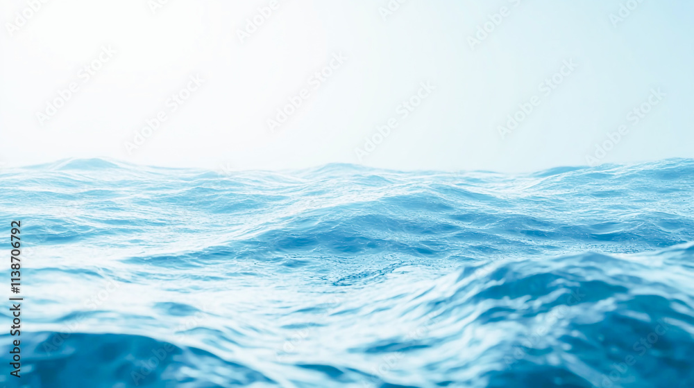 Vibrant Blue Water Surface Isolated on a White Background, Creating a Clean and Crisp Aesthetic Vibrant Blue Water Surface Isolated on a White Background, Creating a Clean and Crisp Aesthetic