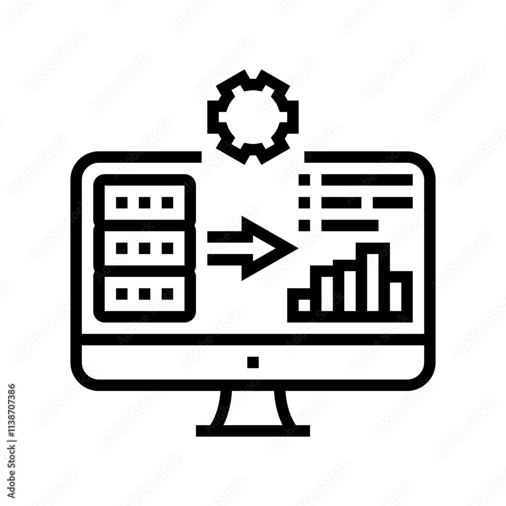 dashboard data center line icon vector. dashboard data center sign. isolated contour symbol black illustration dashboard data center line icon vector. dashboard data center sign. isolated contour symbol black illustration