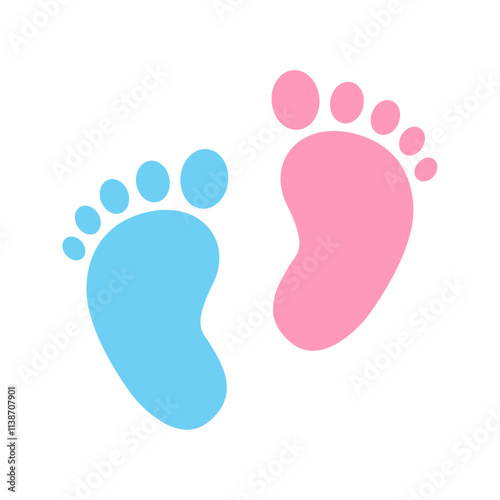 Baby boy and girl footprints