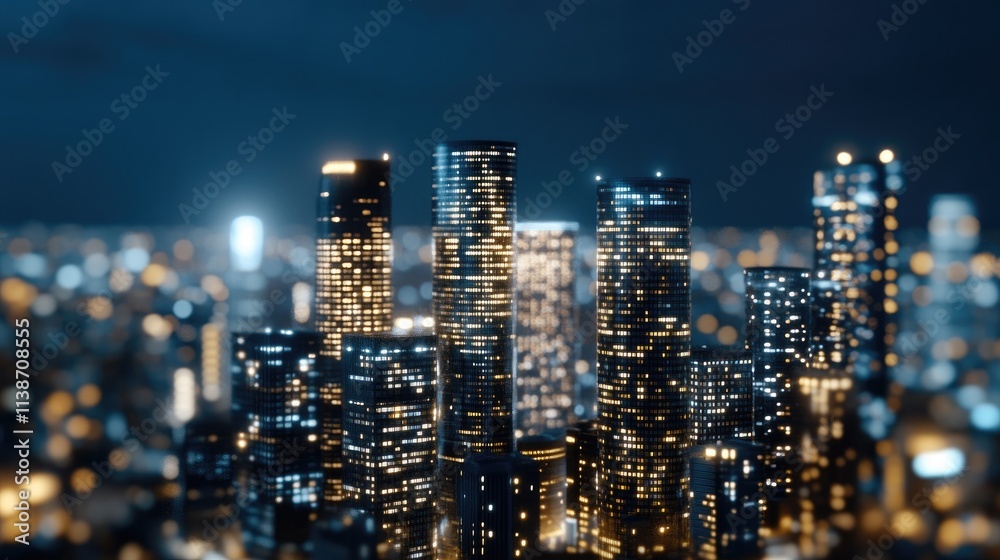 Visualizing modern technology with digital communication networks connecting homes in a small town in the early morning light Visualizing modern technology with digital communication networks connecting homes in a small town in the early morning light