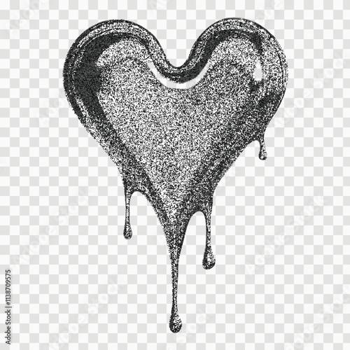  photocopy heart print set, grain vector y2k retro futuristic love shapes, cosmic grain halftone kit. Dot texture space sticker, February Valentine stamps