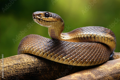 viper snake ready to attack. Close up of snake head