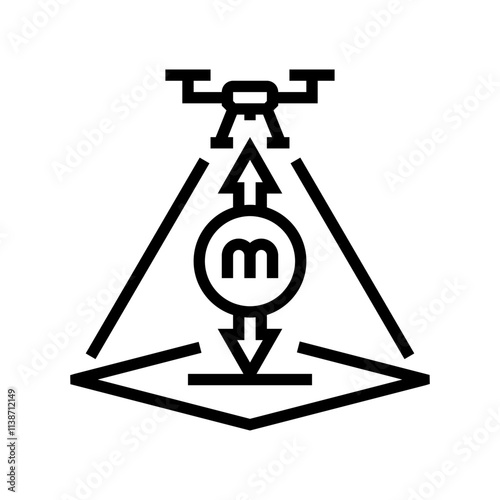 altitude meter unmanned aerial vehicle line icon vector. altitude meter unmanned aerial vehicle sign. isolated contour symbol black illustration