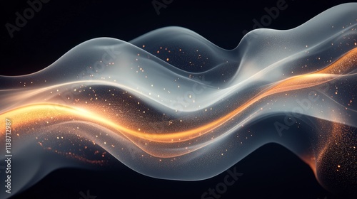 Flowing waves of light create a mesmerizing abstract design using soft colors...