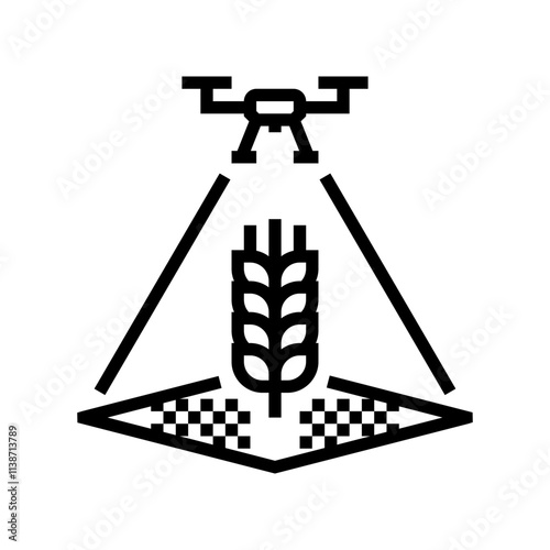 agricultural crop mapping aerial vehicle line icon vector. agricultural crop mapping aerial vehicle sign. isolated contour symbol black illustration