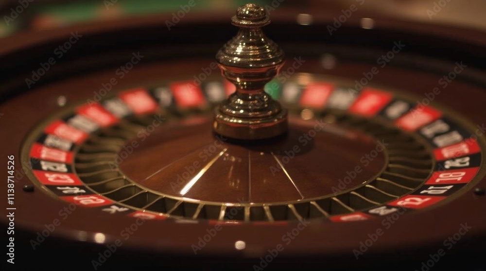 An elegant roulette wheel with a shiny ball, capturing the thrill of casino gaming and the allure of chance. An elegant roulette wheel with a shiny ball, capturing the thrill of casino gaming and the allure of chance.