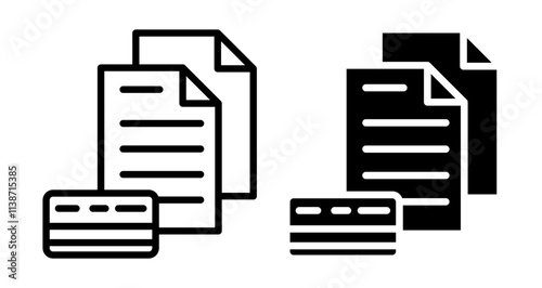 Credit history Icons set in solid and thin line style