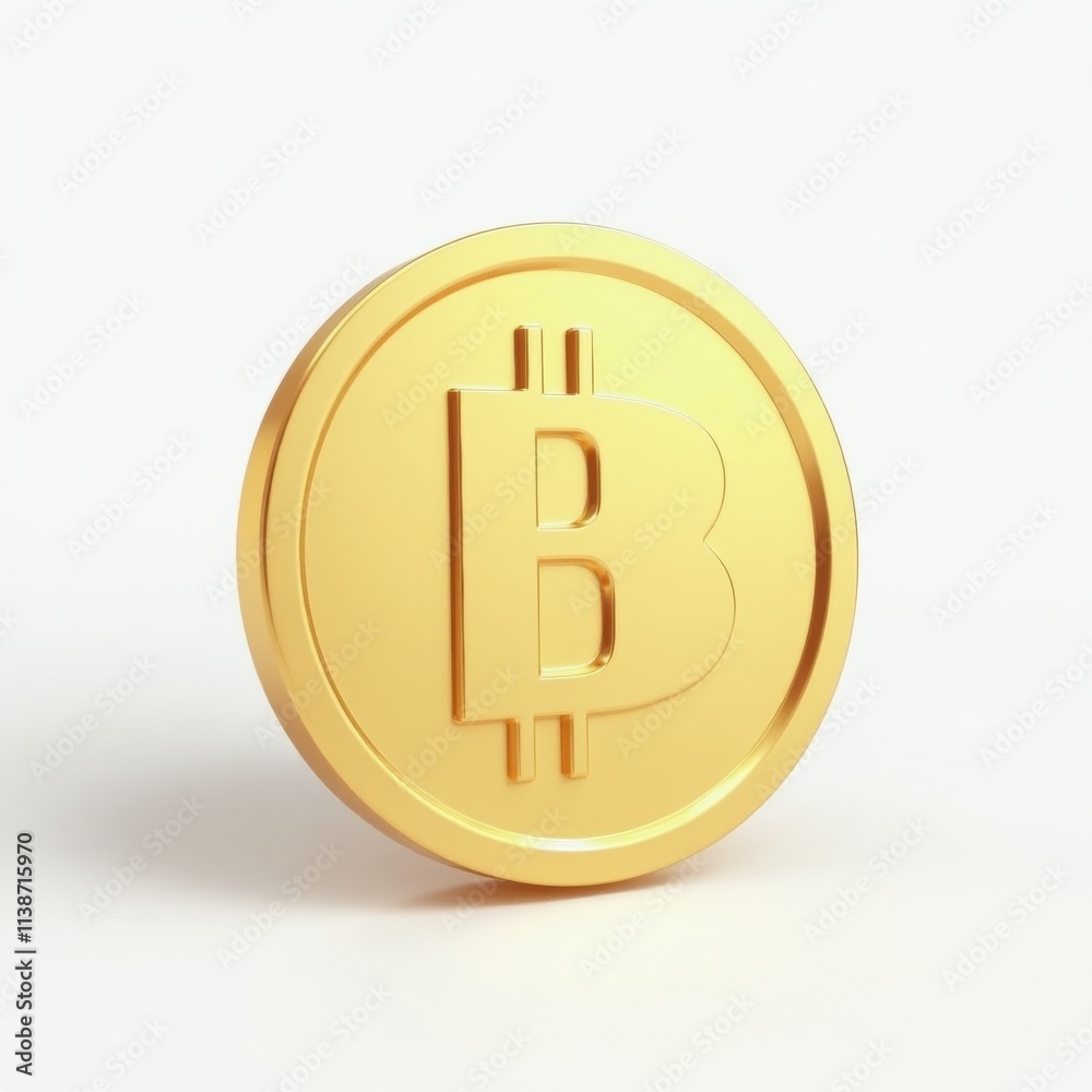 A minimalist close-up of a single gold coin with sharp edges and a simple design, set against a blank white background, emphasizing its elegance and value, isolated on white A minimalist close-up of a single gold coin with sharp edges and a simple design, set against a blank white background, emphasizing its elegance and value, isolated on white