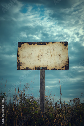 Rusty Blank Outdoor Sign photo