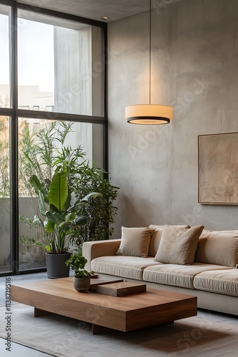 Beautiful Modern Living room Interior with furniture's ,mockup frame , posters, wall -3d Rendering
