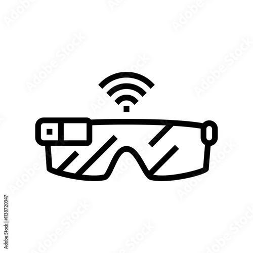 smart glasses wearable line icon vector. smart glasses wearable sign. isolated contour symbol black illustration